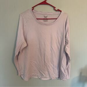 Faded Glory Light Purple Long Sleeve Tee Shirt Plus Size 2X / 18W - 20W